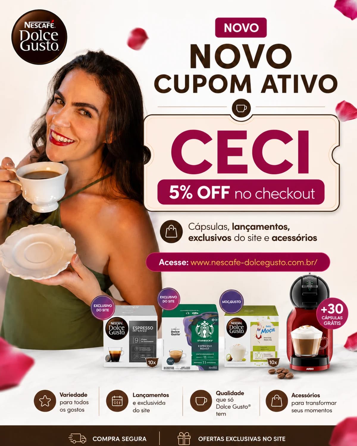 Máquina NESCAFÉ Dolce Gusto com xícara de café.