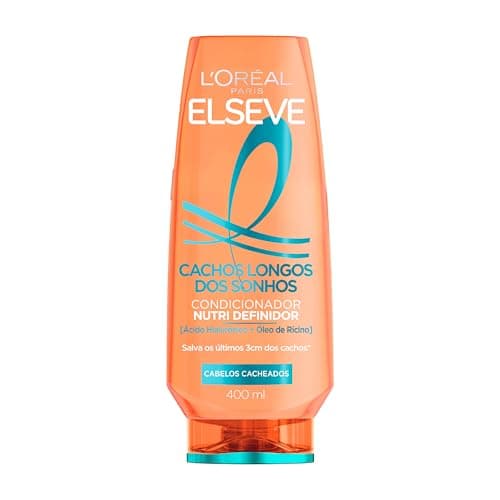 L'Oréal Paris Elseve Condicionador Selador Cachos Longos dos Sonhos com Ácido Hialurônico e Óleo de Rícino, Nutrição Profunda e Definição para Cabelos Cacheados e Ondulados, 400ml