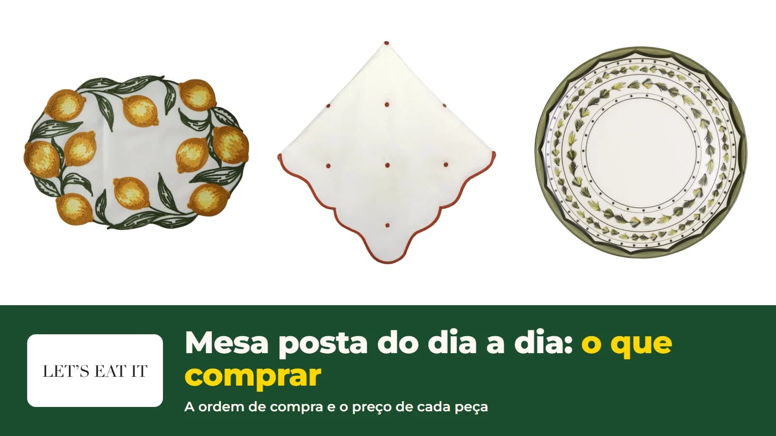 Guardanapo Poá Terracota, jogo americano Limone, faqueiro marfim e prato raso Carnaúba sobre fundo claro